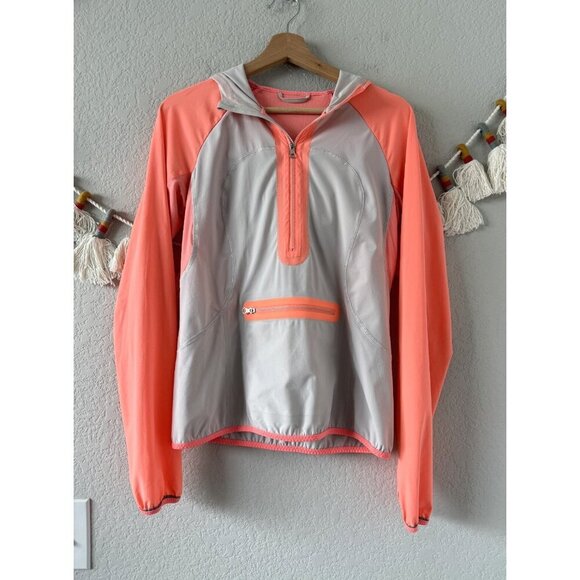 Lululemon Run Stash & Dash Half Zip Pullover Reflective Loose Fit Pop Orange 4 - Picture 1 of 10